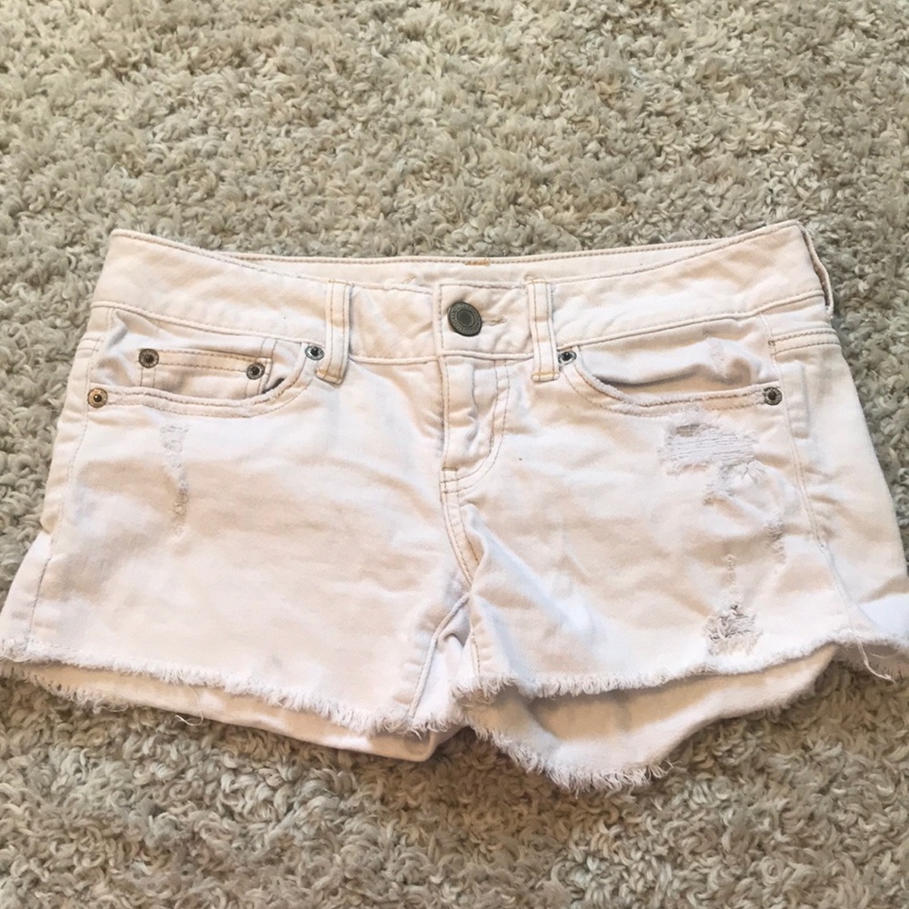 Cutoff White Jean Shorts